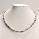 Aqua Terra Jasper Rondelle 2x6mm Beaded Necklace 17''-18.5" Length Adjustable