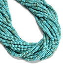 Multi Blue Magnesite Turquoise Smooth Rondelle Beads Size 2x4mm 15.5'' Strand