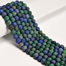 2.0mm Large Hole Chrysocolla Matte Round Beads 8mm 10mm 15.5" Strand