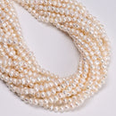 Natural White Fresh Water Pearl Nugget Potato Shape Beads Size 4-5mm 14'' Strand