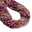 Natural Gradient Multi-color Spinel Faceted Round Beads Size 3mm 15.5'' Strand