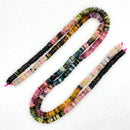 Natural Gradient Tourmaline Irregular Smooth Heishi Disc Beads 2x6mm 15.5''Strd
