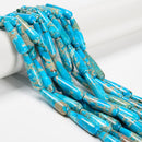 Light Blue Sea Sediment Jasper Smooth Teardrop Beads Size 8x30mm 15.5'' Strand