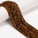 Natural Yellow Tiger Eye Faceted Rubik's Cube Beads Size 2mm 15.5'' Strand