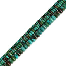 Blue Green Turquoise Smooth Rondelle Beads Size 2.5x4mm 3x6mm 5x8mm 15.5''Strand