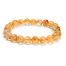 Natural Citrine Smooth Round Beaded Bracelet Size 8mm 7.5'' Length 3 PCS/Set