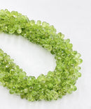 Natural Peridot Faceted Full Teardrop Beads Size 5x8mm 16" Strand