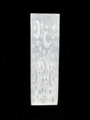 Selenite Cuboid Lamp With Night Sky Pattern Size 3"x3"x10" (Light Not Included)