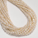 Natural White Fresh Water Pearl Baroque Shape Beads Size 4-5x5-6mm 15.5'' Strand
