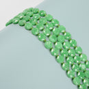 Natural Green Jadeite Hexagram Cutting Faceted Coin Beads 12mm 15.5'' Strand