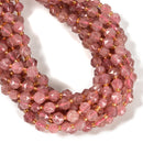 Natural Red Strawberry Quartz Faceted Diamond Cut Round Beads 8mm 15.5'' Strand