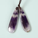 Teeth Chevron Amethyst Teardrop Pendant Earrings Size 12x45mm Sold Per Pair