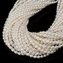 White Fresh Water Pearl Baroque Shape Beads Size 4x5mm 5x5-6mm 15.5'' Strand