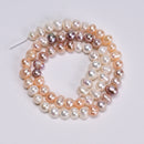 Gradient Natural Fresh Water Pearl Ringed Potato Shape Beads 5-6mm 13.5" Strand