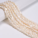 Natural White Fresh Water Pearl Side Drill Nugget Beads 7x10mm 14.5'' Strand