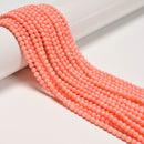 Pink Bamboo Coral Smooth Round Beads Size 3mm 4mm 16" Strand
