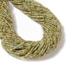 Natural Green Garnet Faceted Rondelle Beads Size 1.5x2mm 15.5'' Strand