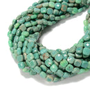 Natural Chrysoprase Faceted Square Beads Size 8mm 15.5'' Strand