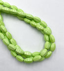 Neon Lime Green Chalk Turquoise Faceted Rice Shape Beads Size 8x14mm 15.5'' Strd