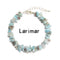 Natural Larimar/ Diopside Chips Beaded Bracelet Size 5-8mm 7.5'' Length