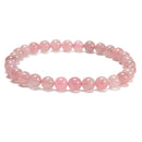 Madagascar Rose Quartz Smooth Round Beaded Bracelet 6mm 7.5'' Length 3 PCS/Set