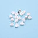 925 Sterling Silver Heart Shape Beads Size 5mm 7 Pieces Per Bag