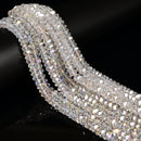 Clear AB K9 Crystal Glass Faceted Rondelle Beads Size 2x4mm 4x8mm 15.5" Strand