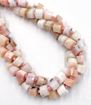 Natural Pink Opal Faceted Rondelle Wheel Disc Beads Size 6x8mm 15.5" Strand
