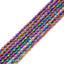 Gray Gold Rainbow Hematite Faceted Rice Shape Beads Size 3x5mm 15.5'' Strand
