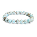Multi Color Larimar Smooth Round Beaded Bracelet 8mm 7.5'' Length 3 PCS Per Set