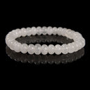 Natural White Jade Smooth Rondelle Beaded Bracelet Size 5x8mm 7.5'' Length