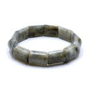 Labradorite Double Drill Elastic Bracelet Bead Size 13x18mm 7.5'' Length
