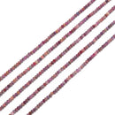 Natural Ruby Faceted Rondelle Beads Size 2x3mm 15.5'' Strand
