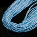 Natural Blue Topaz Faceted Round Beads Size 2mm 3mm 15.5'' Strand