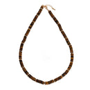 Yellow Tiger Eye Size 2x6mm Rondelle Beaded Necklace 17''-18.5"Length Adjustable