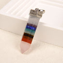 Rainbow Chakra Healing Stone Point Pendant Size 12x50mm Sold by Piece