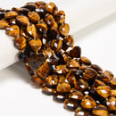 Natural Yellow Tiger Eye Faceted Heart Shape Beads Size 13x14mm 15.5'' Strand
