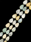 Natural Green Opal Irregular Teardrop Faceted Slice Size 20x30mm 15.5" Strand