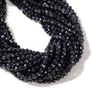Natural Sapphire Faceted Round Beads Size 3mm 4mm 15.5'' Strand