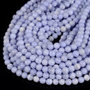 Blue Crazy Lace Quartz Smooth Round Beads Size 6mm 8mm 10mm 15.5'' Strand