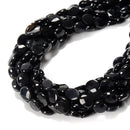 Black Agate Faceted Oval Shape Beads Size 5x7mm 6x8mm 8x10mm 15.5'' Strand