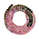 Natural Gradient Multi Color Tourmaline Faceted Round Beads 3mm 15.5'' Strand