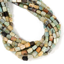 Natural Multi-color Amazonite Irregular Rectangle Cube Beads 6x9mm 15.5'' Strand