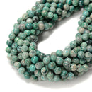 Natural Green Azurite Smooth Round Beads Size 6mm 8mm 10mm 15.5'' Strand