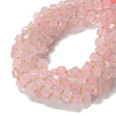 Natural Rose Quartz Faceted Rubik's Cube Beads Size 8mm 15.5'' Strand
