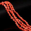 Orange Bamboo Coral Irregular Pebble Nugget Chips Beads Size 5-7mm 34" Strand