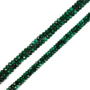 Natural Malachite Faceted Rondelle Beads 2x3mm 3x4mm 15.5" Strand