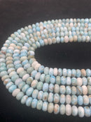 Natural Blue Larimar Smooth Rondelle Beads Size 4x6mm 5x8mm 15.5" Strand