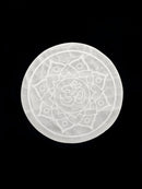 Selenite Crystal Cleanse Round Circle Charging Plate Lotus 2.4" & 3.9" Inches