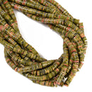 Natural Unakite Heishi Disc Beads Size 1.5x4mm 1.5x6mm 15" Strand